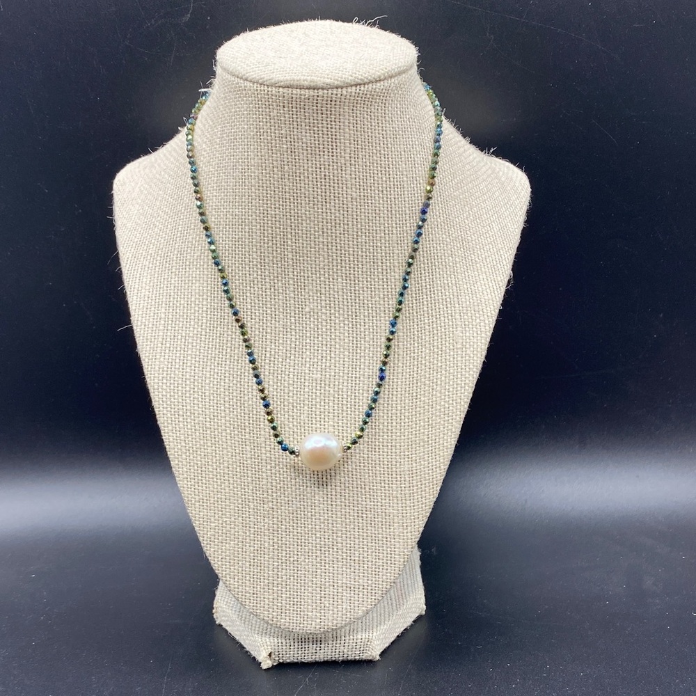 Glass Sparkly Aurora Borealis Beads Large Faux Natural Bead Necklace